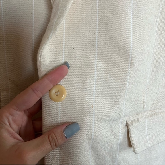 J. Crew Alfie Cream Blazer Jacket In Denim Stripe - Picture 9 of 9